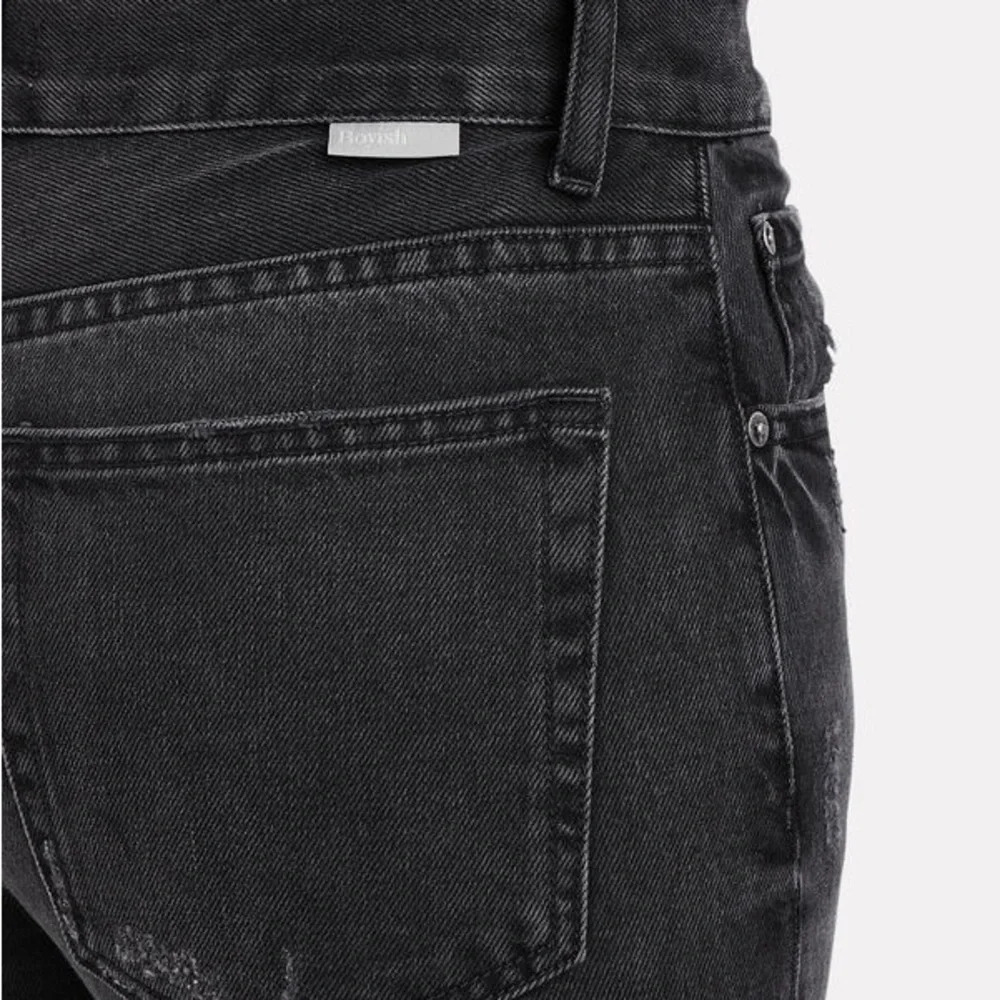 Boyish Billy High Rise Straight Leg Touch Evil Black Distressed Denim Jeans 24 - Picture 10 of 10